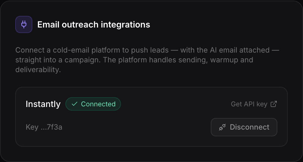 Integrations in Settings.
